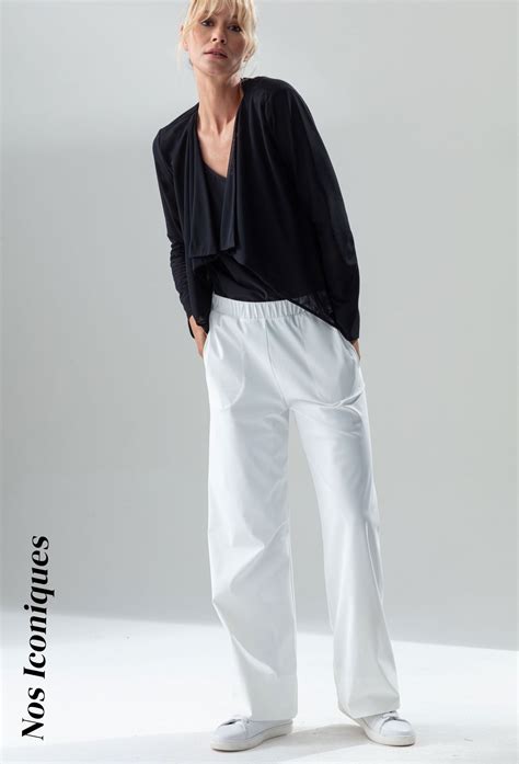 Technical jersey pant with Web in white 